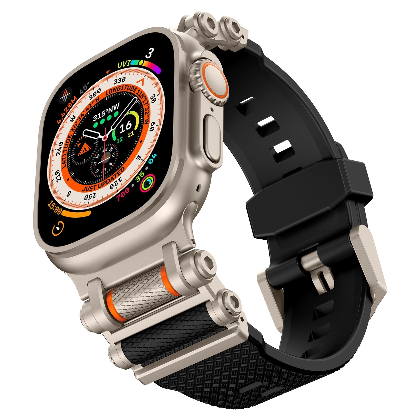 Correa de FKM de goma para el reloj de la fortuna para Apple Watch