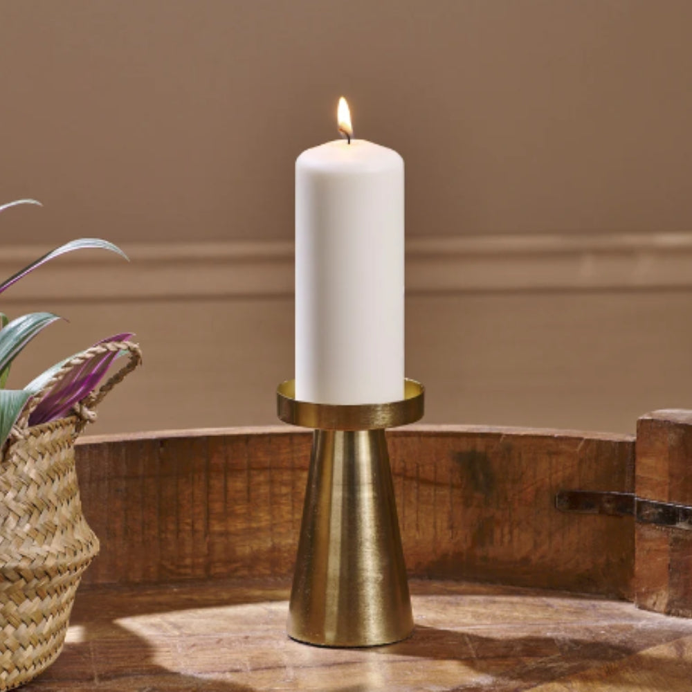 Elegant Brass Candle Holders | Set of 3