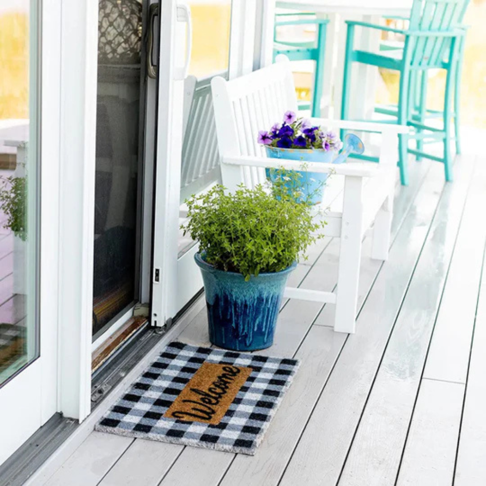 Buffalo Plaid Welcome Door Mat