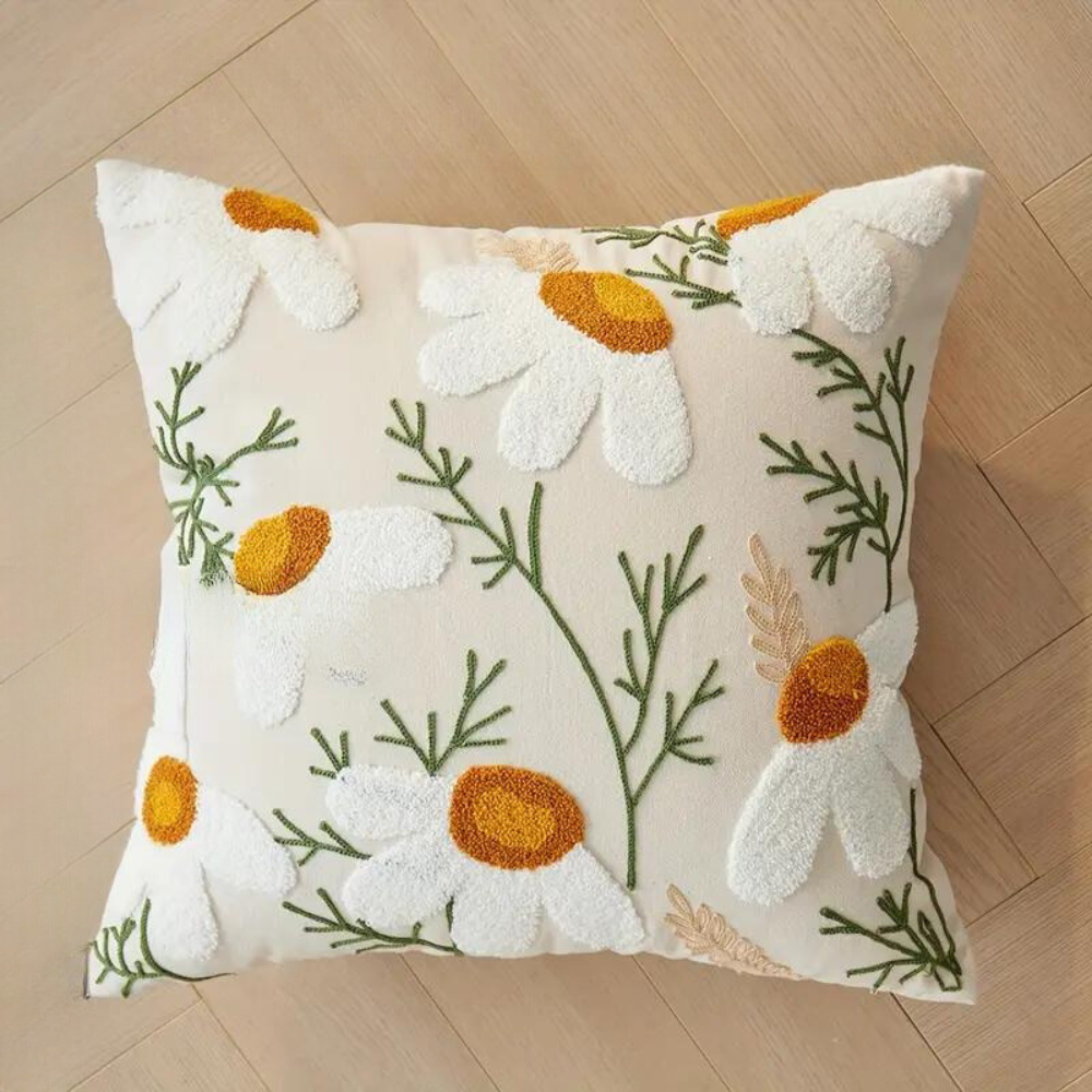 Housse de coussin à motif de plantes élégantes