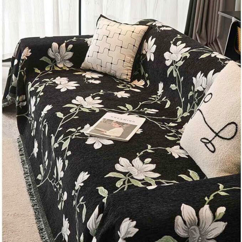 Vintage Floral Chenille Sofa Cover