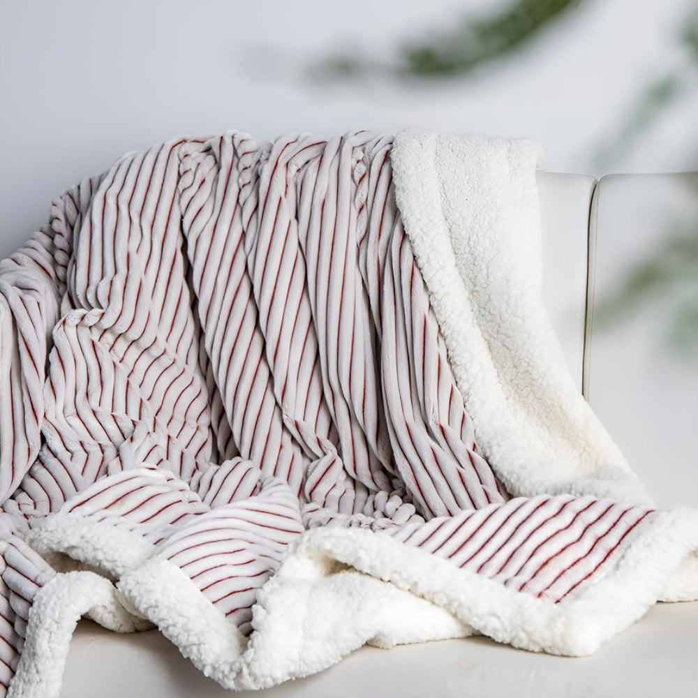 Fluffy Stripes Sherpa-Decke