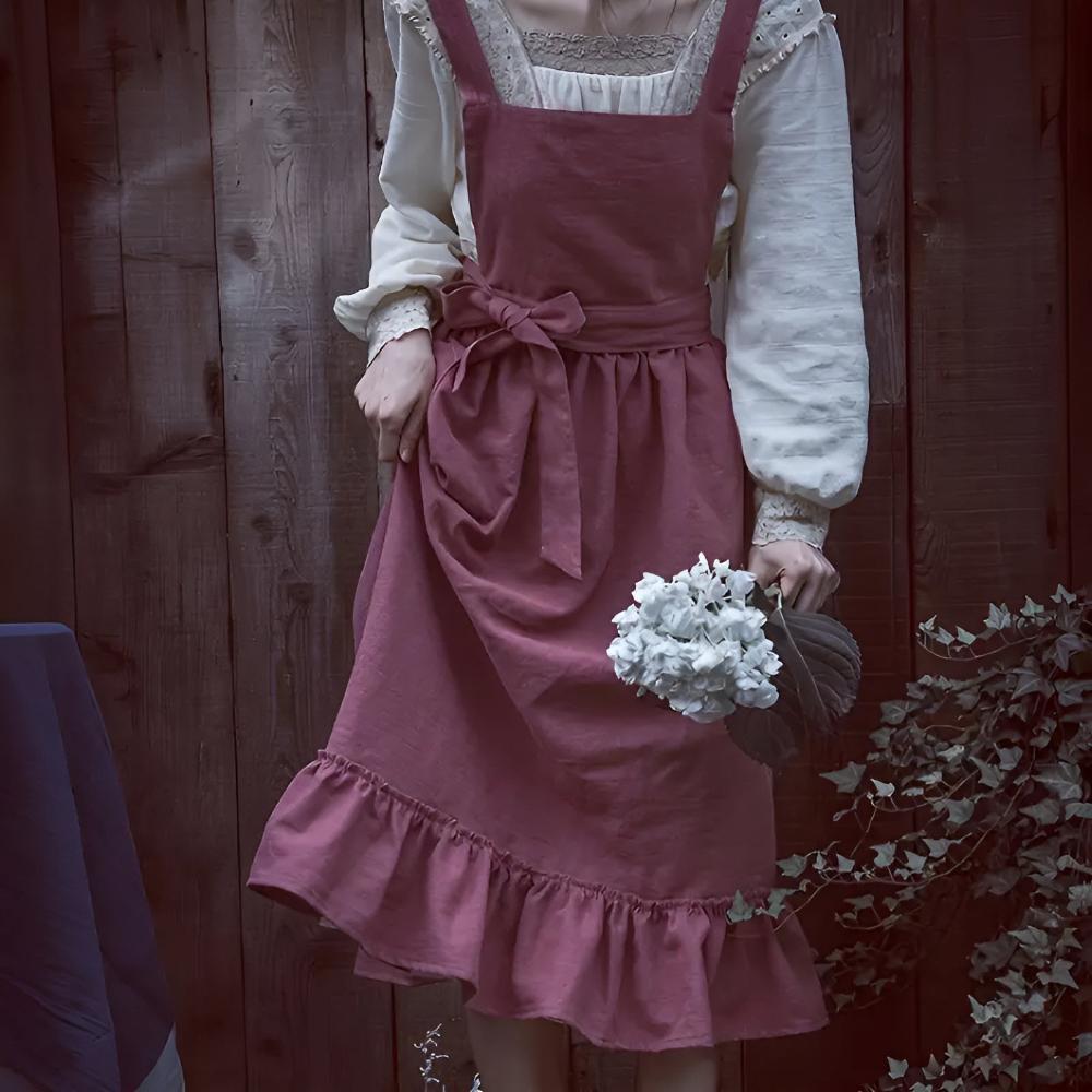 Rustic Ruffle Linen Apron