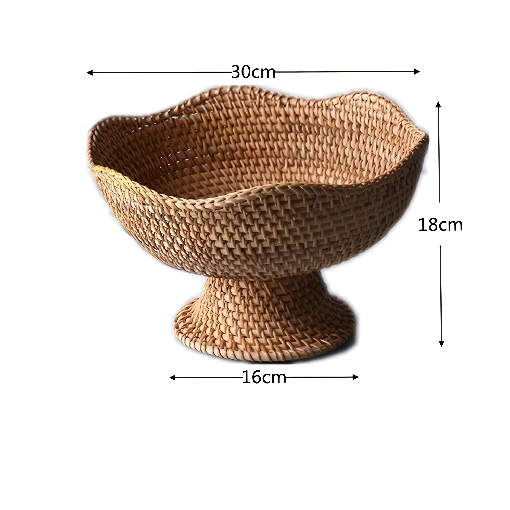 Cesta de Frutas de Ratán Natural Tejida a Mano