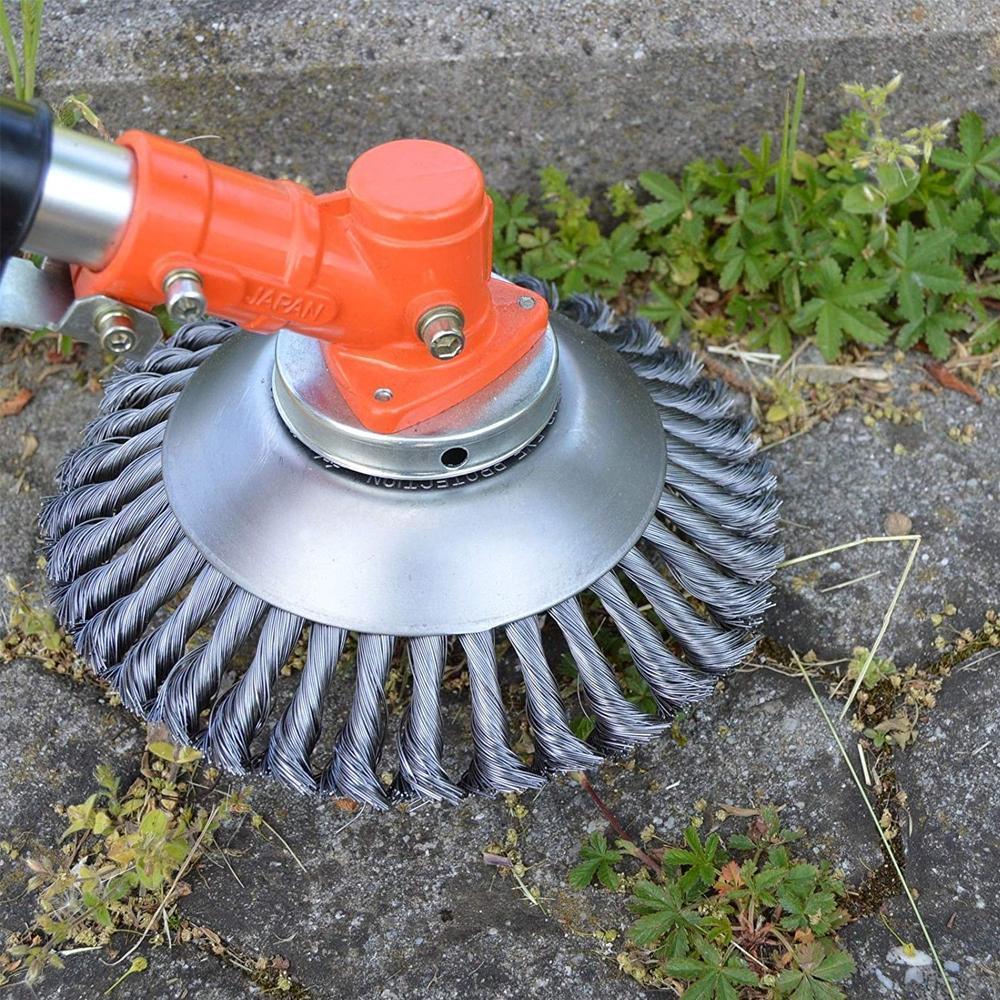 Tondeuse à gazon avec brosse pour mauvaises herbes de jardin