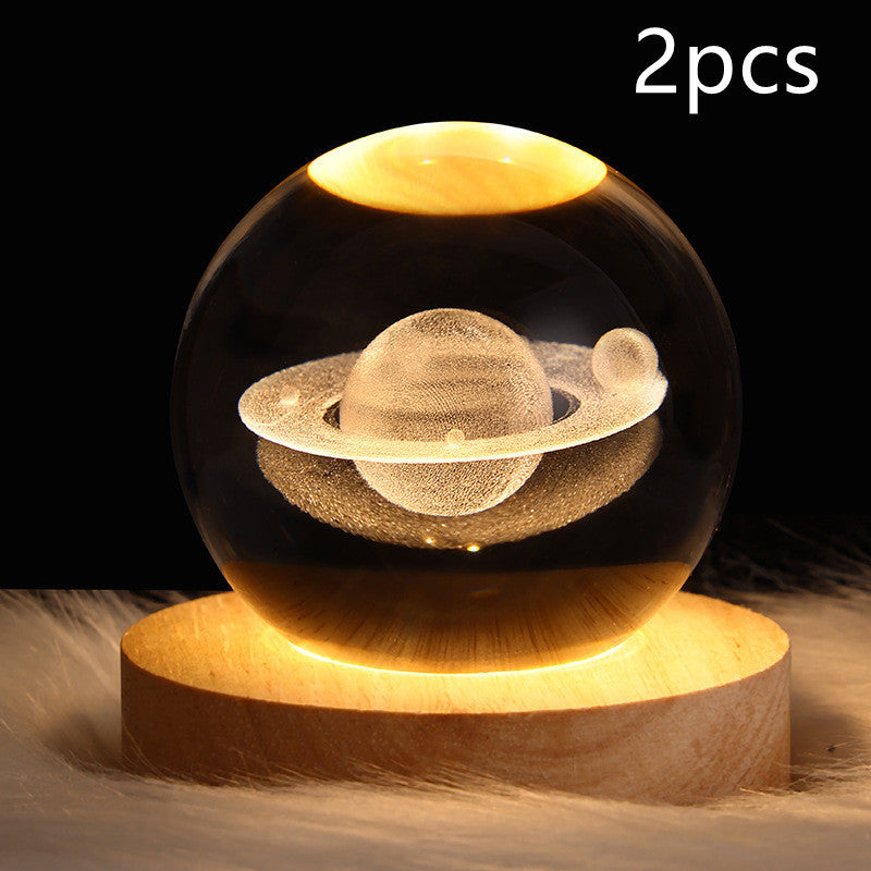 3D Galaxy Crystal Ball LED Night Lamp