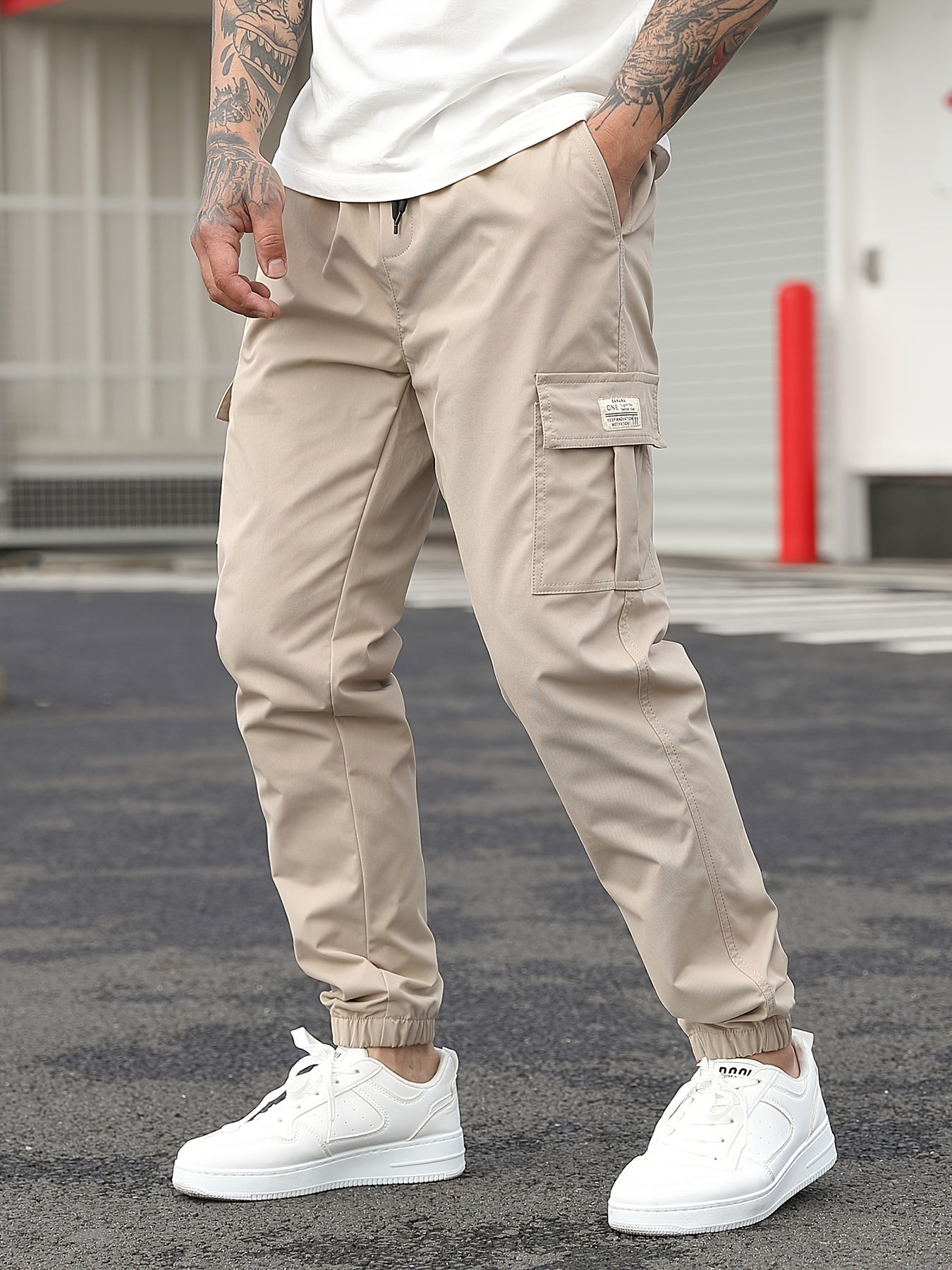 Beige Cargo Jogging Pants - Lukas