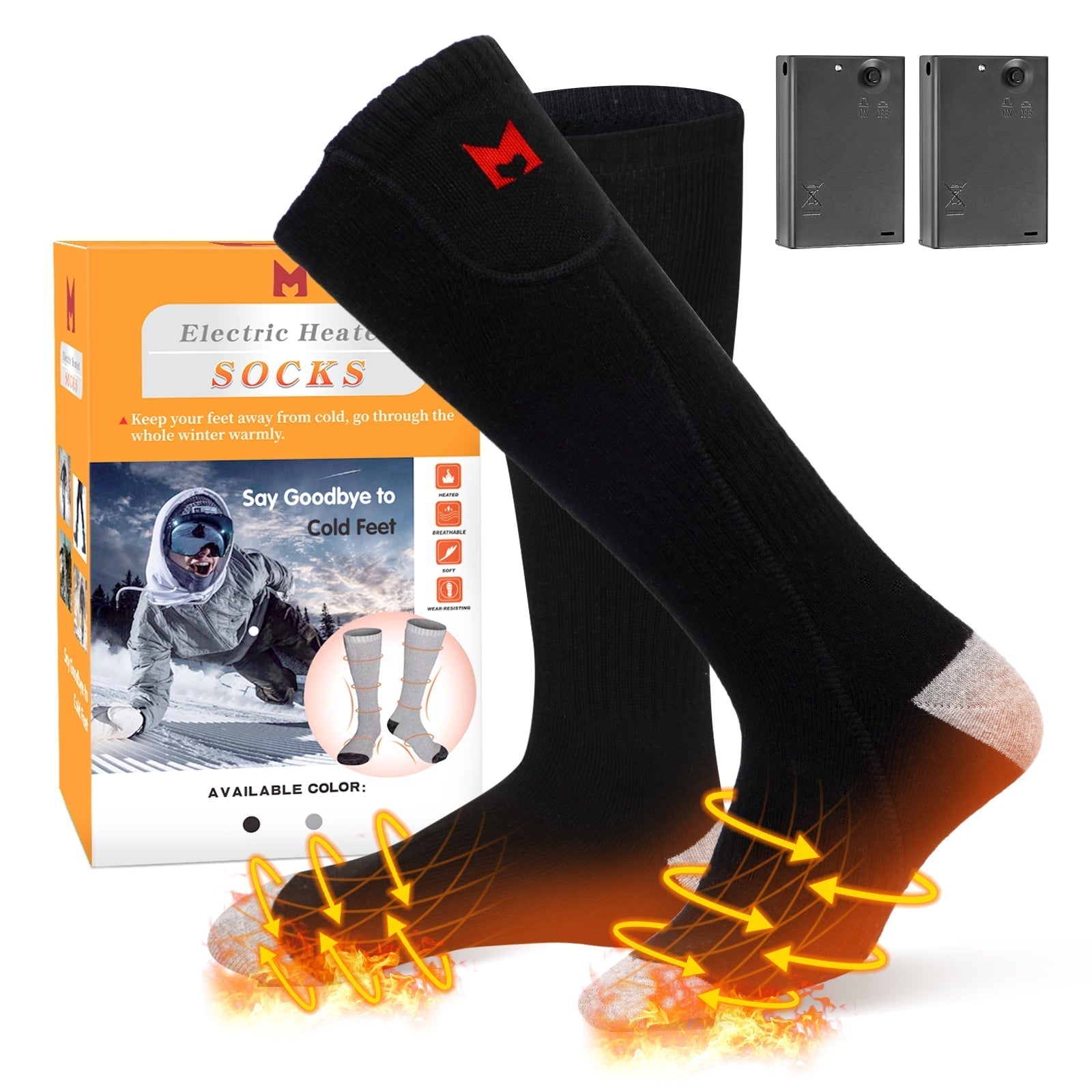 Batteriebeheizte Socken (Schwarz)