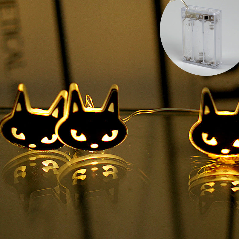 Decoração de Halloween Cadeia de Iluminação em Forma de Gato Preto LED