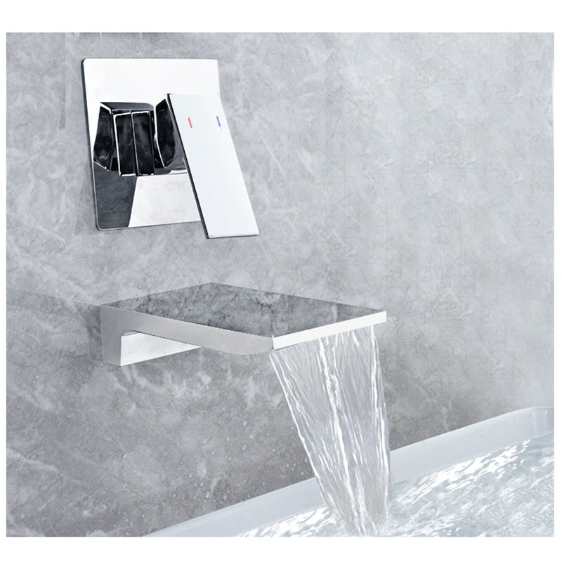 Waterfall Single Handle Wall Mounted Bathroom Sink Faucet