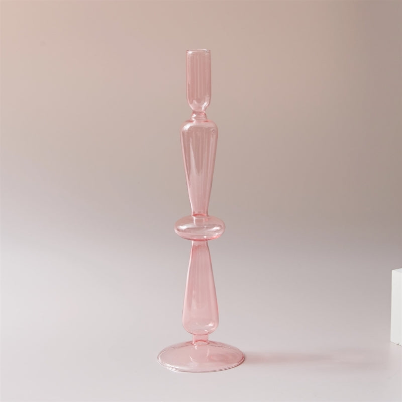 Sakura Rosa Glass Taper Lysestake & Vaser