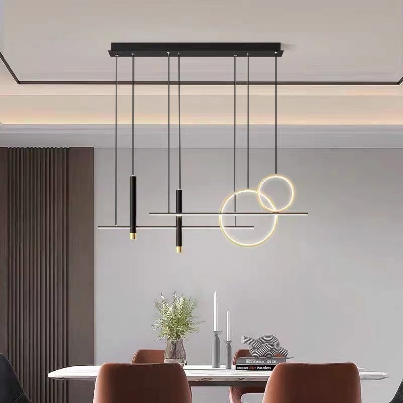 MadinaGlow - Elegant black metal LED chandelier