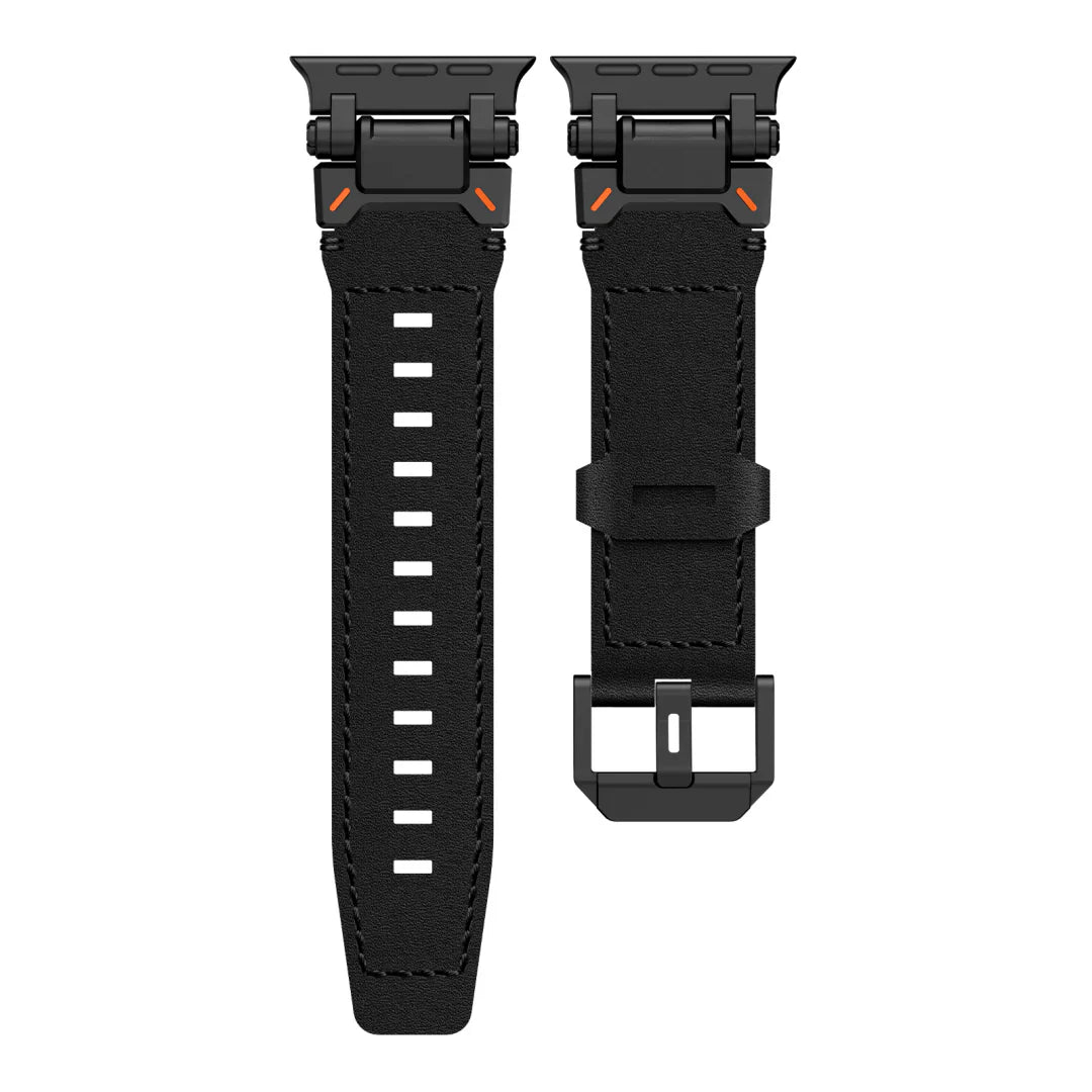 Neues Titan-Metallkopf-Lederarmband für die Apple Watch