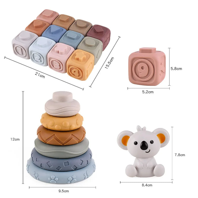 Koala Cubes™ - stacking tower - chew toys for babies