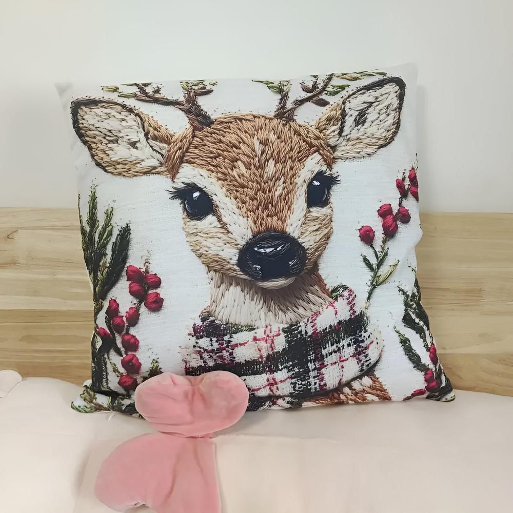 Viehättävä joulun Bambi-tyynynpäällinen