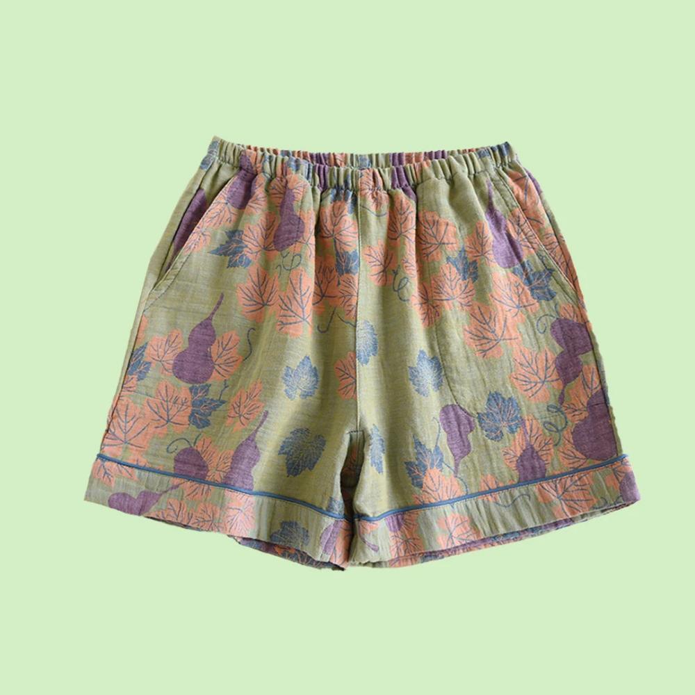 Blumenmuster Elastische Taillenkurzshorts