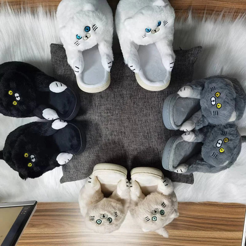 Pantuflas de peluche de gato FelineFuzz