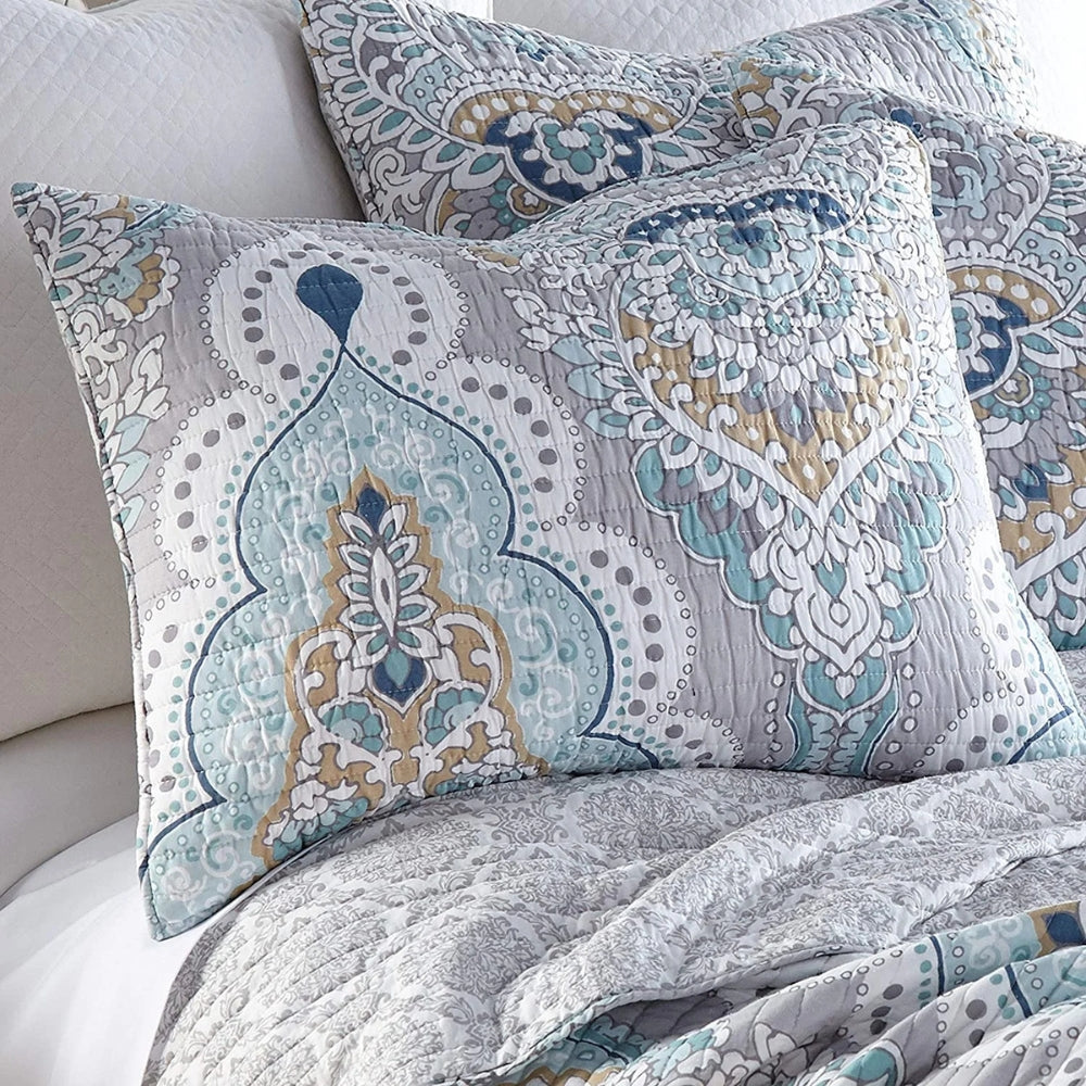 Ensemble de couvre-lit Paisley Aqua Teal