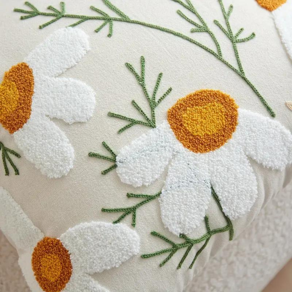 Housse de coussin à motif de plantes élégantes