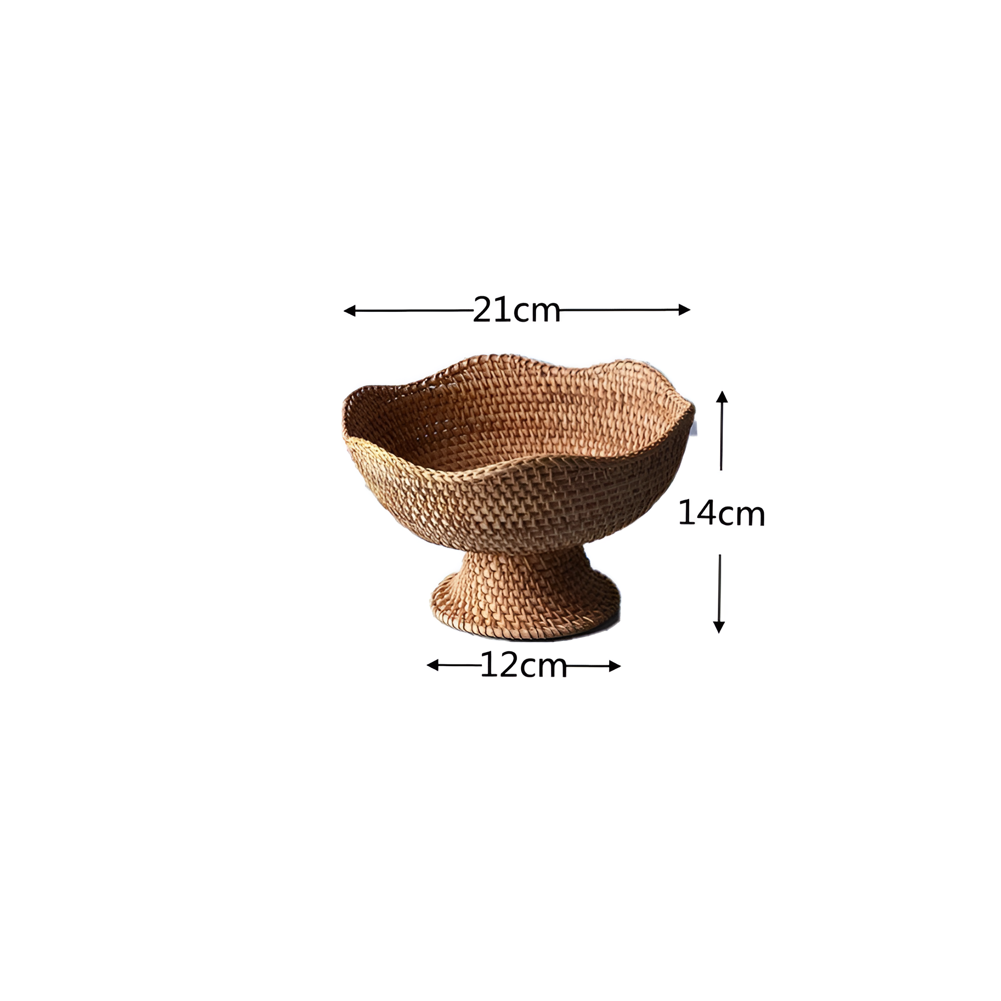 Cesta de Frutas de Ratán Natural Tejida a Mano