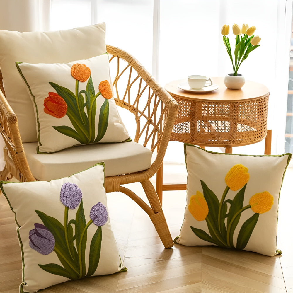 Blooming Tulip Cushion Cover