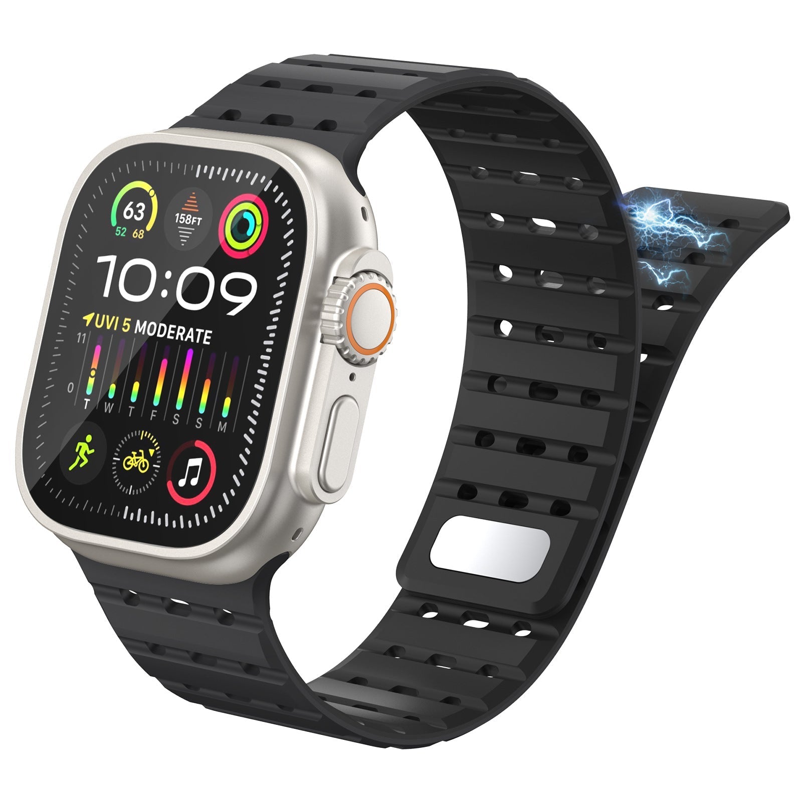 AW Breathable Magnetic Silicone Strap For Apple Watch