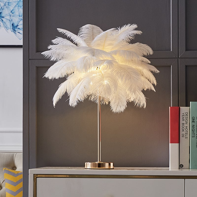 Lampada da tavolo Loftus Art Deco Feather Gold