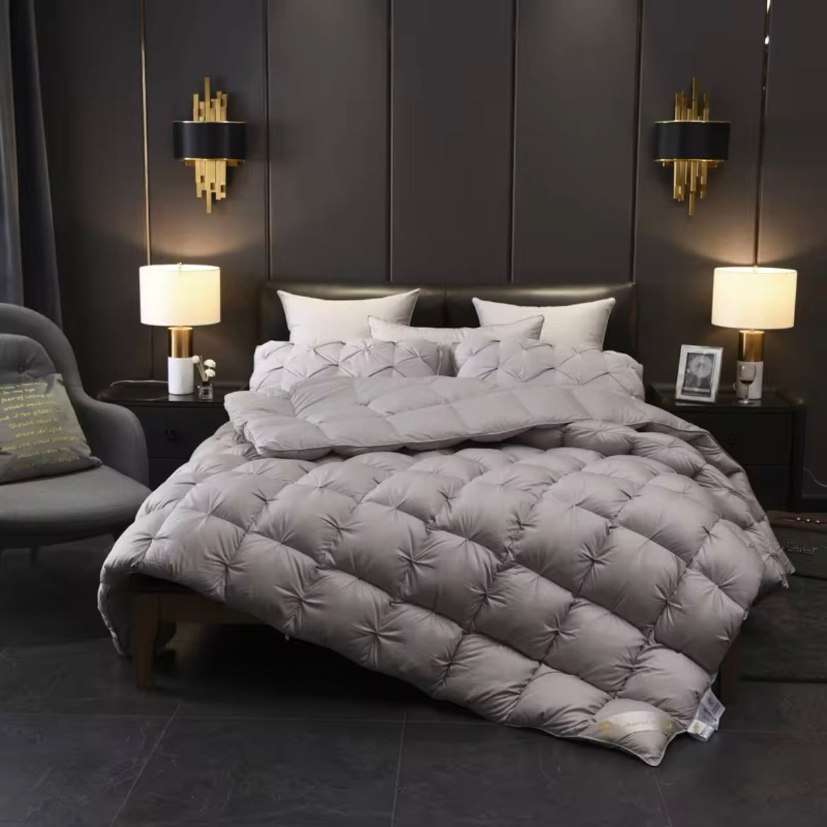 Splendore Grey Goose Down Comforter