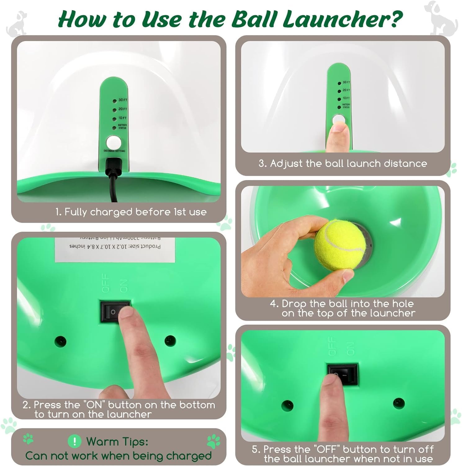 Automatic Dog Ball Launcher – 3 Distance Settings for Endless Fetch Fun