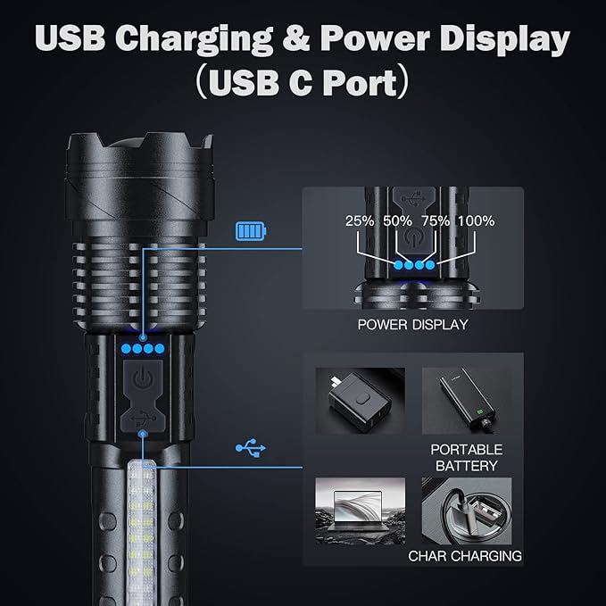 PowerFlash™ - Powerful Flashlight | Rechargeable, waterproof + 7 different modes!