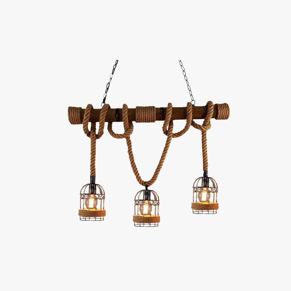 AlessioGlow - Retro hanging lamp made of metal and wood