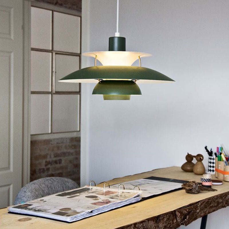 Lampe suspendue moderne à LED Morandi avec abat-jour