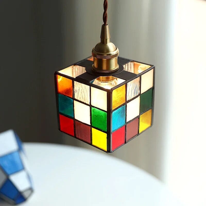 Rubik's kube glasspendant