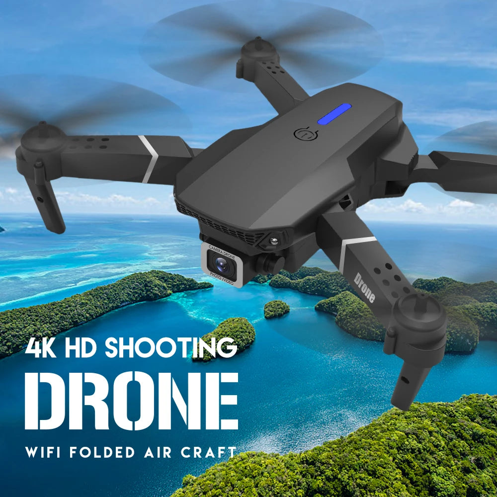 Drone quadricottero pieghevole E88 Pro - WIFI FPV, fotocamera HD 4K, mantenimento dell'altitudine