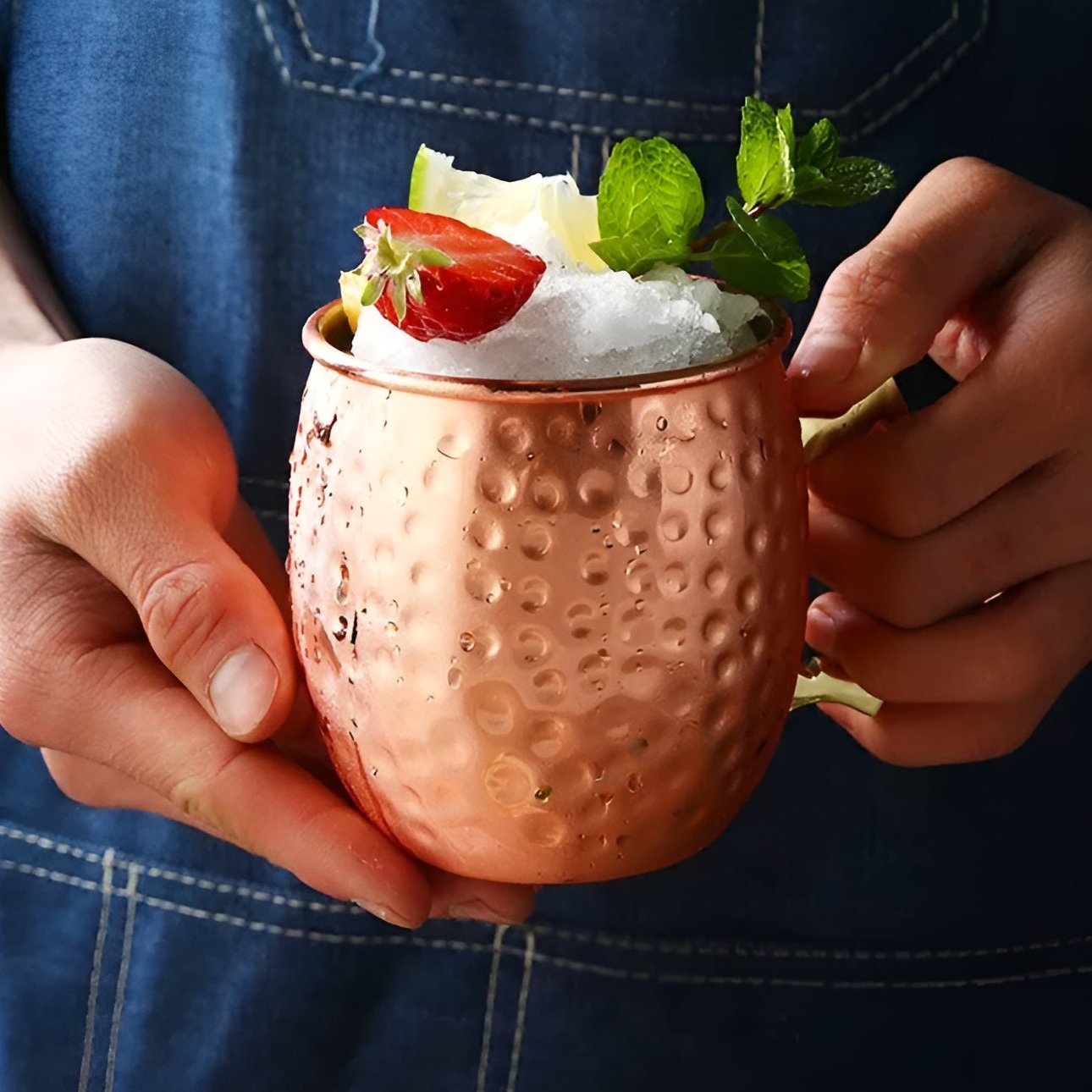 Taza de cobre martillado