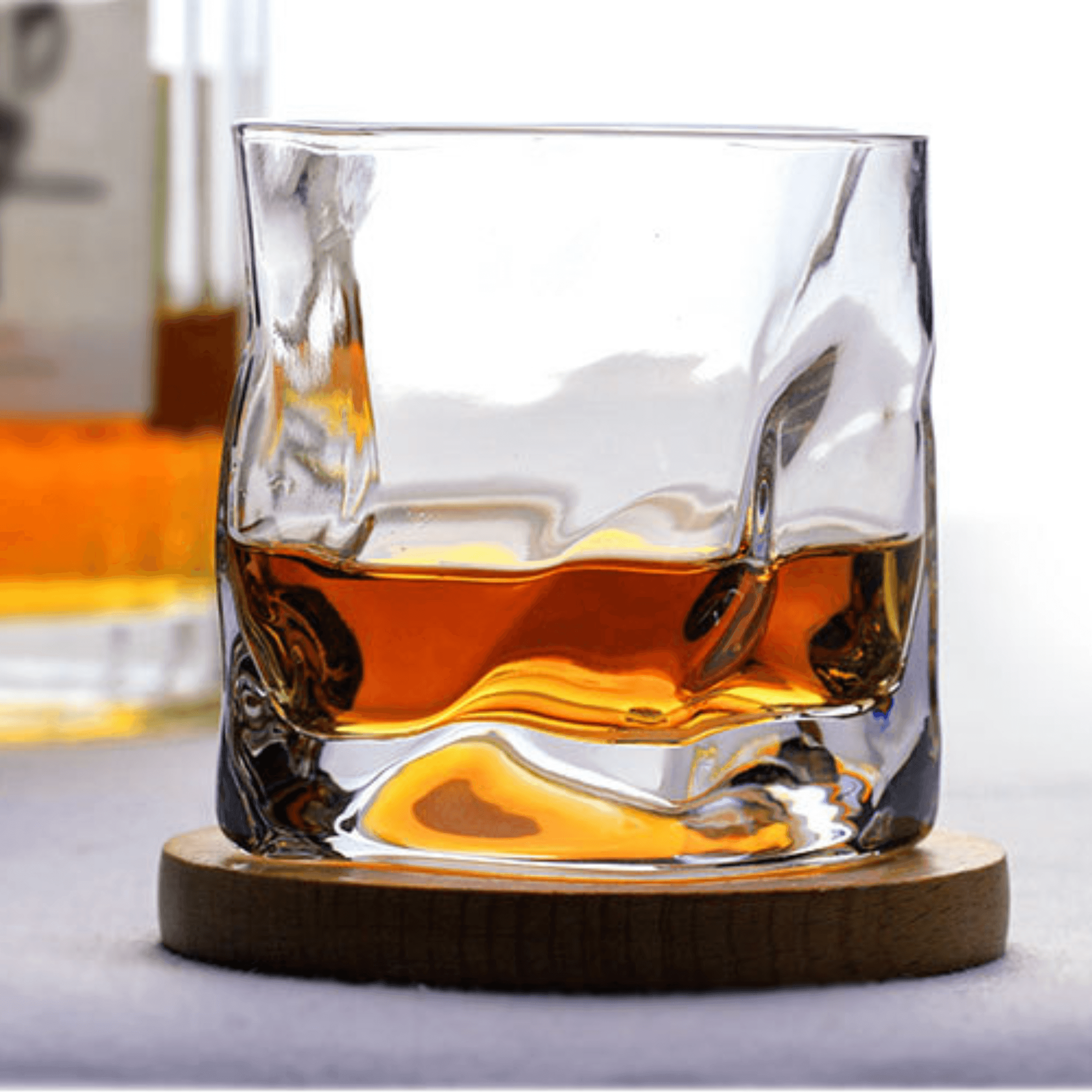 Bicchiere da whisky in vetro crumple Edo Kiriko giapponese