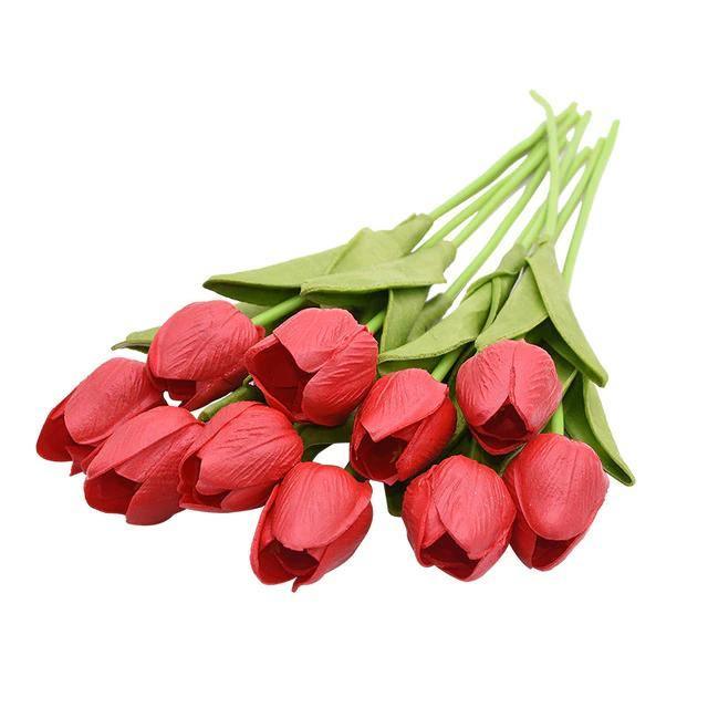 10-Piece Faux Tulips Artificial Flowers