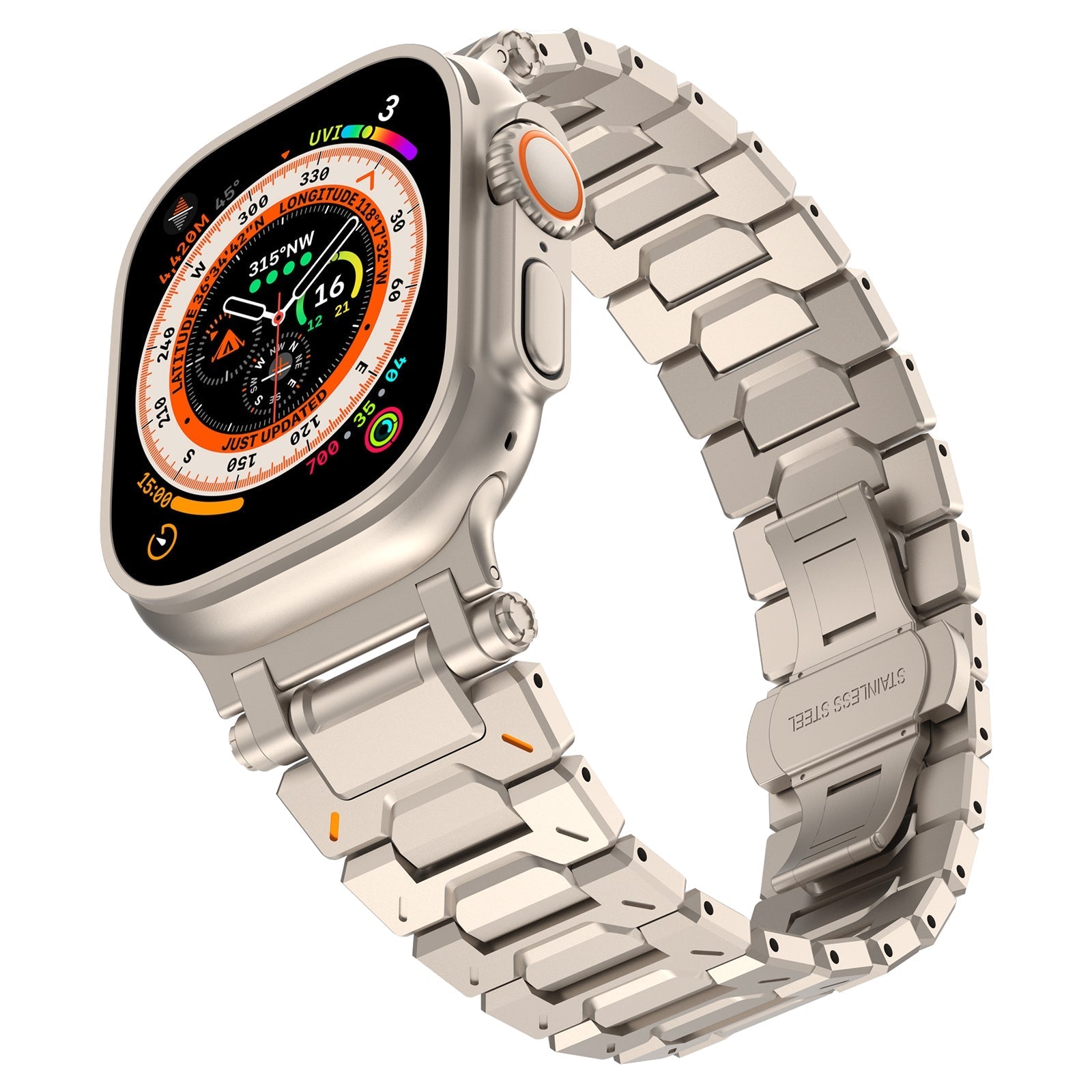 Bracelet en acier inoxydable Explorer pour Apple Watch