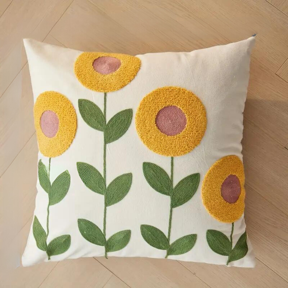 Housse de coussin à motif de plantes élégantes