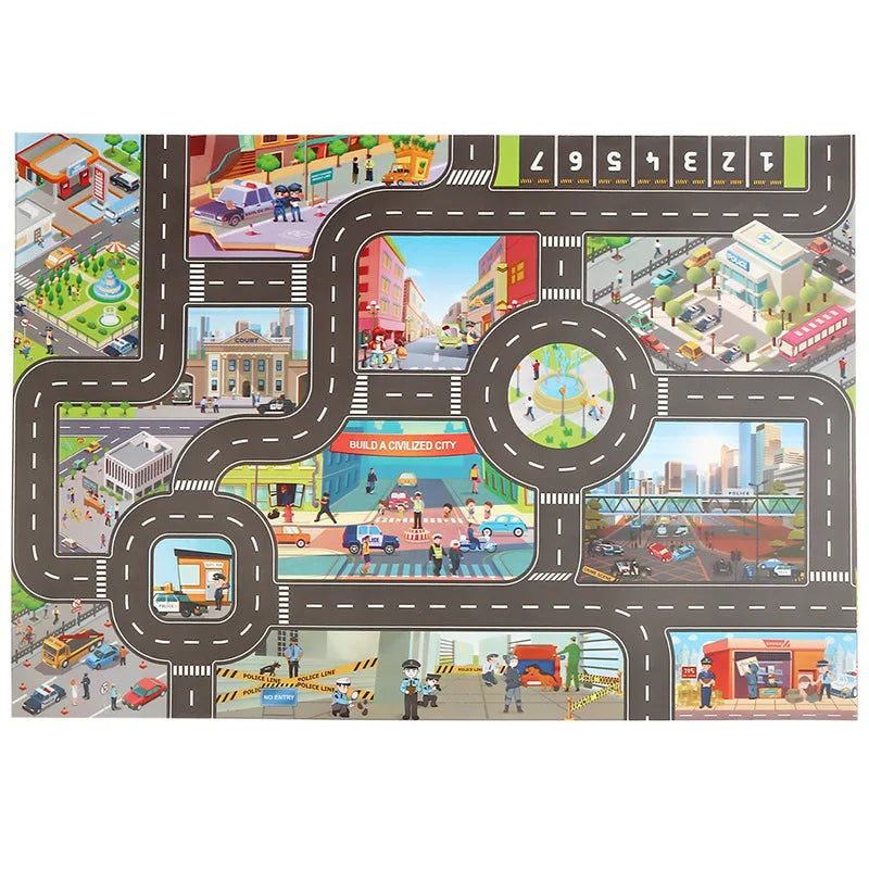 Biläventyr - Magic City Playmat™ - City Car Lekmatta