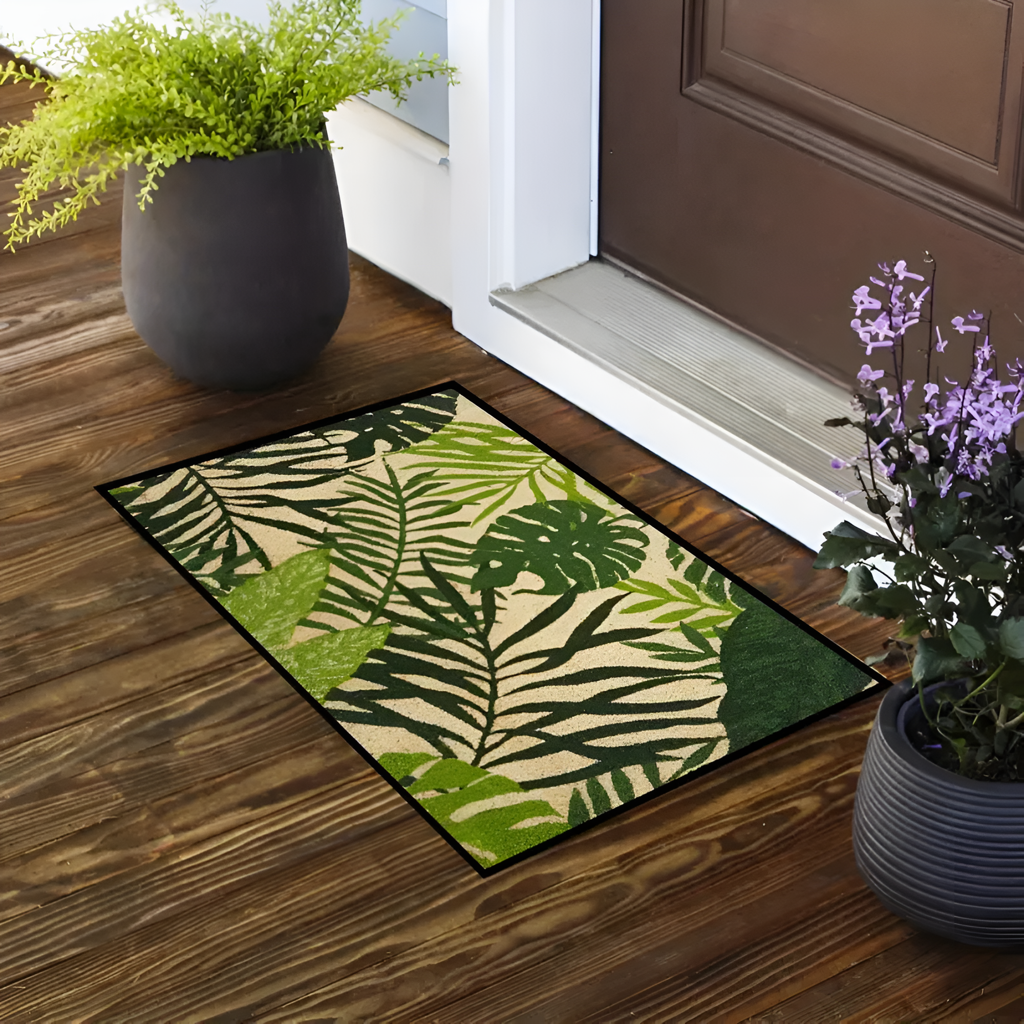 Tapis de porte antidérapant Monstera