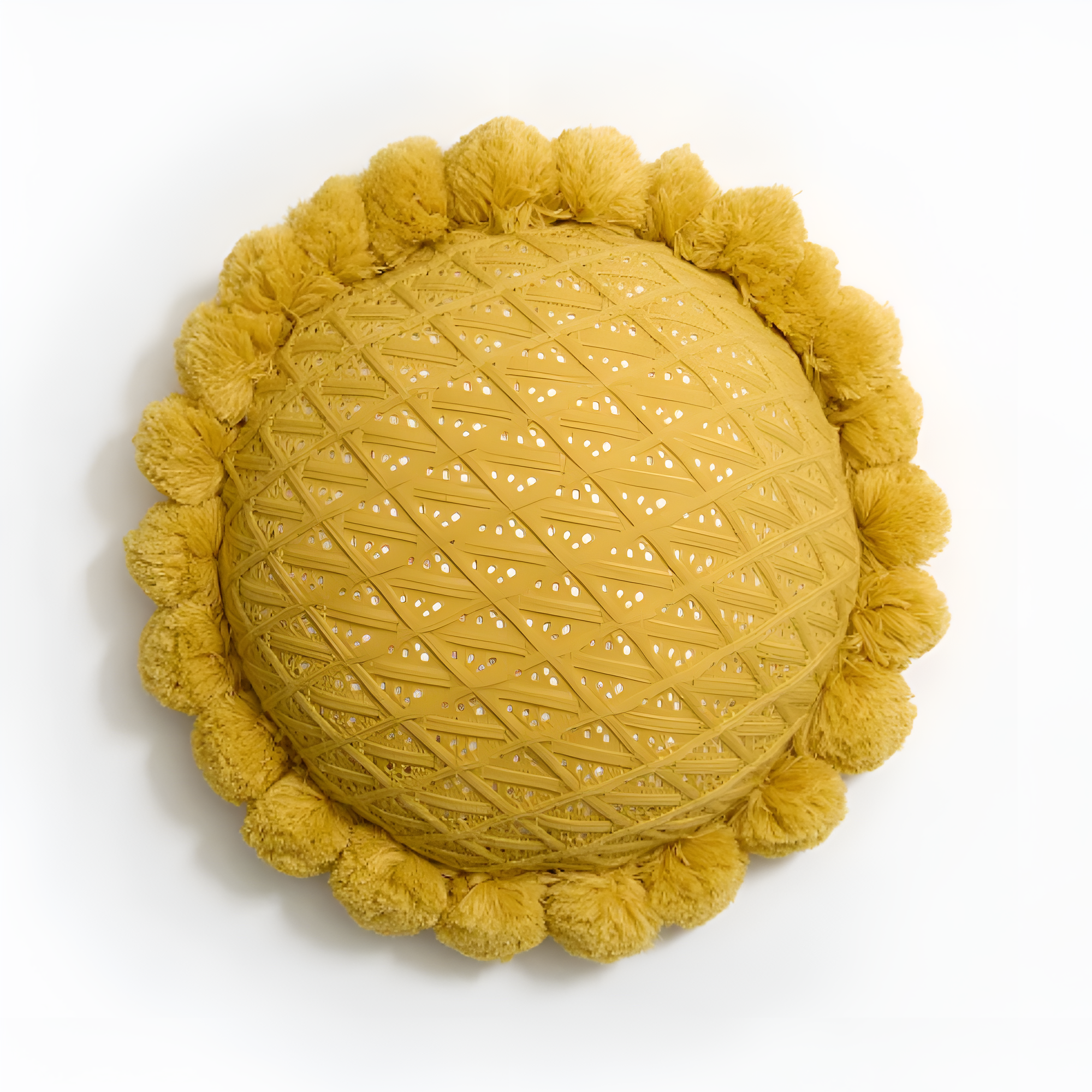 Coussin Pom-Pom Tournesol Chic