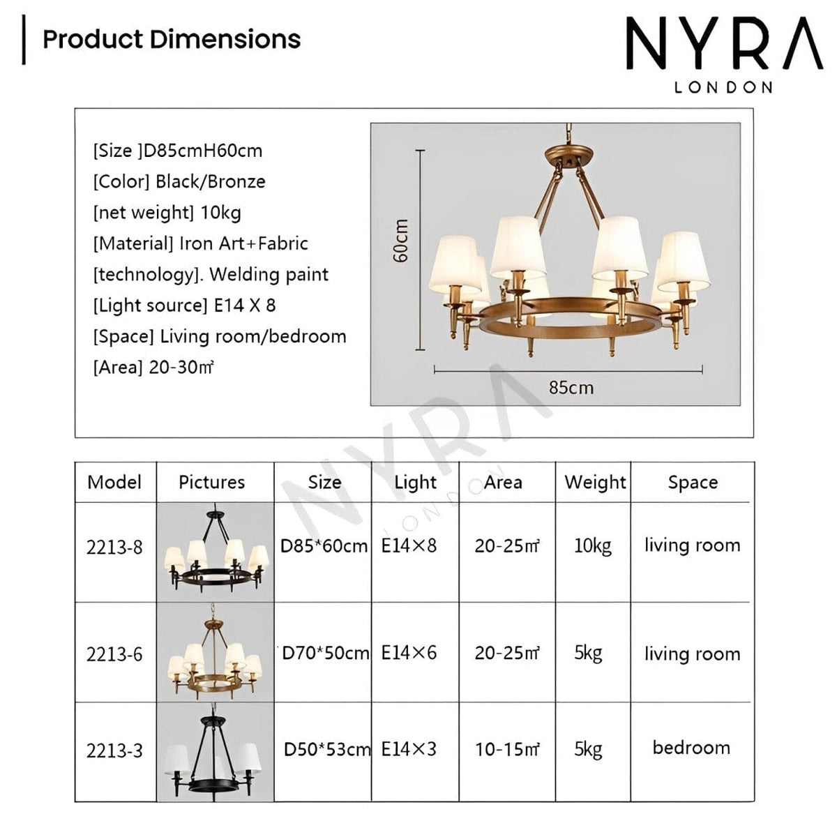 Freya Linen Chandelier