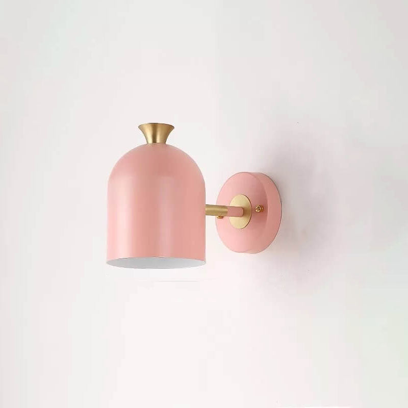 Lampada da Parete Moderna Macaron Cilindro in Metallo a 1 Luce