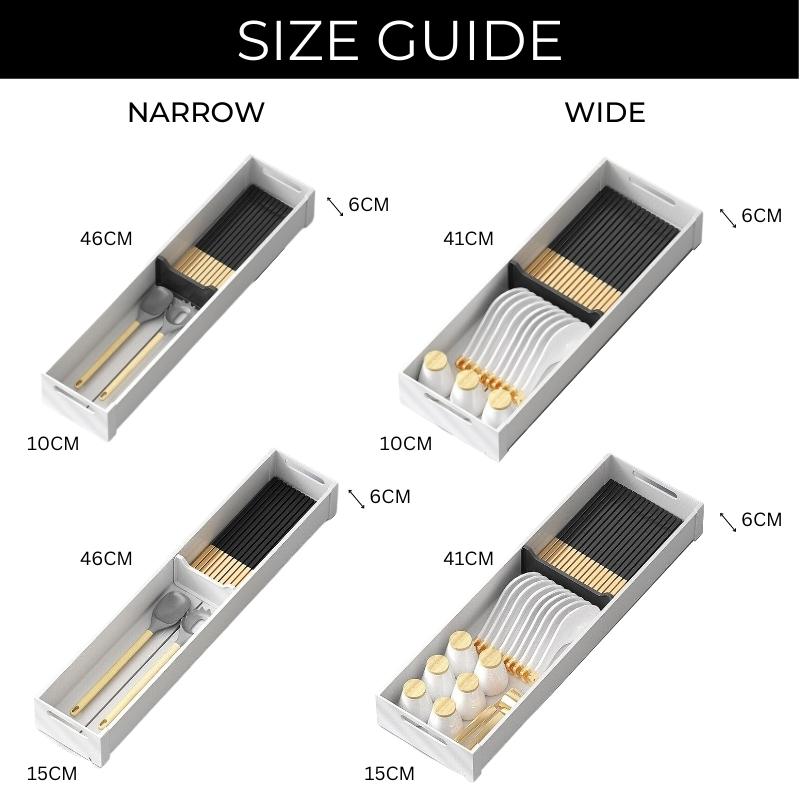 White Aluminium Kitchen Cutlery Drawer Organizer Trays