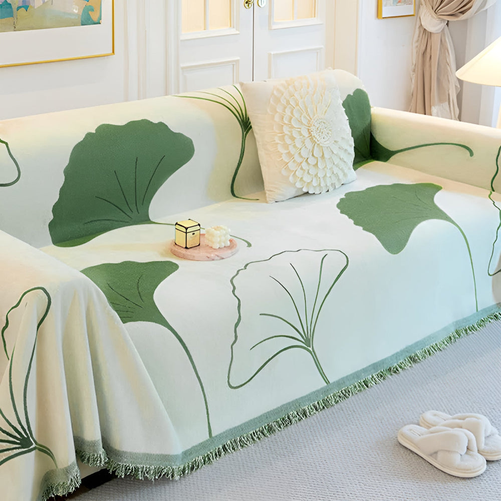 Pastoral Style Ginkgo Leaf Sofa Cover