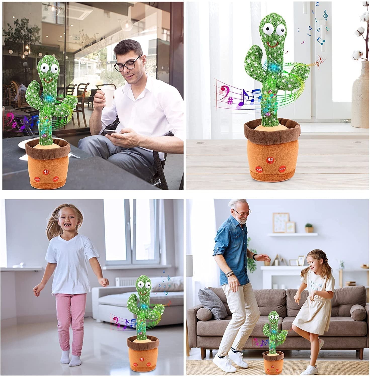 Happy Cactus™ - Jouet qui réagit au son - Cactus dansant