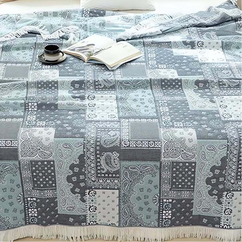 Mosaic Pattern Cotton Gauze Blanket