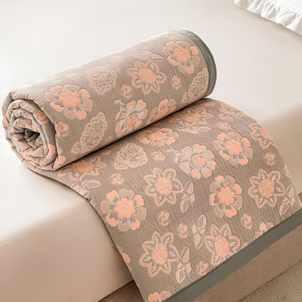 Retro Flower Summer Cotton Gauze Coverlet