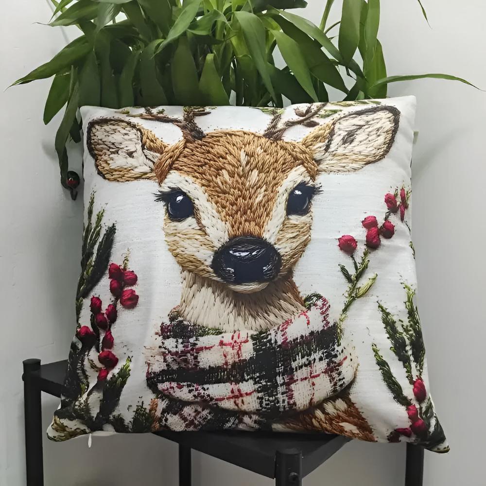 Viehättävä joulun Bambi-tyynynpäällinen